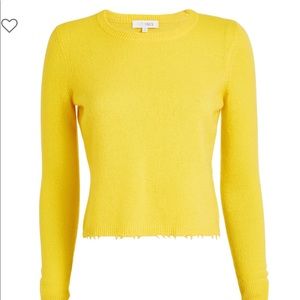 INTERMIX Valencia Cropped Cashmere Yellow Sweater